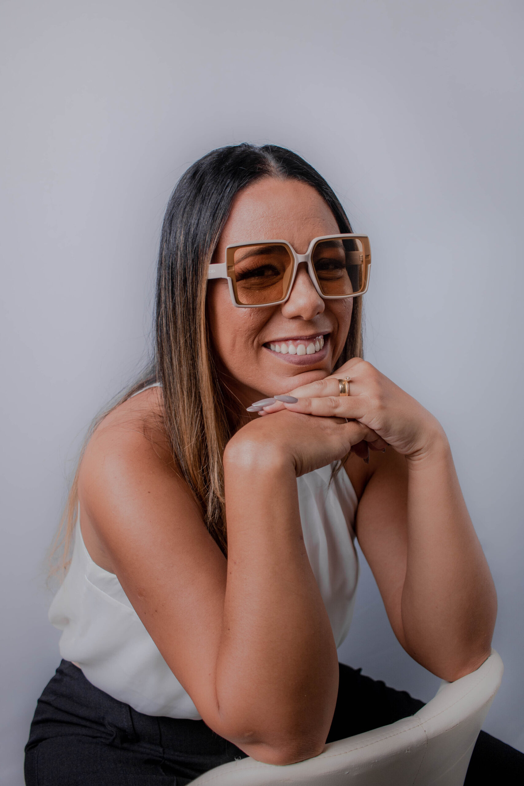 Óculos de sol quadrado Luna - BEGE - Image 3