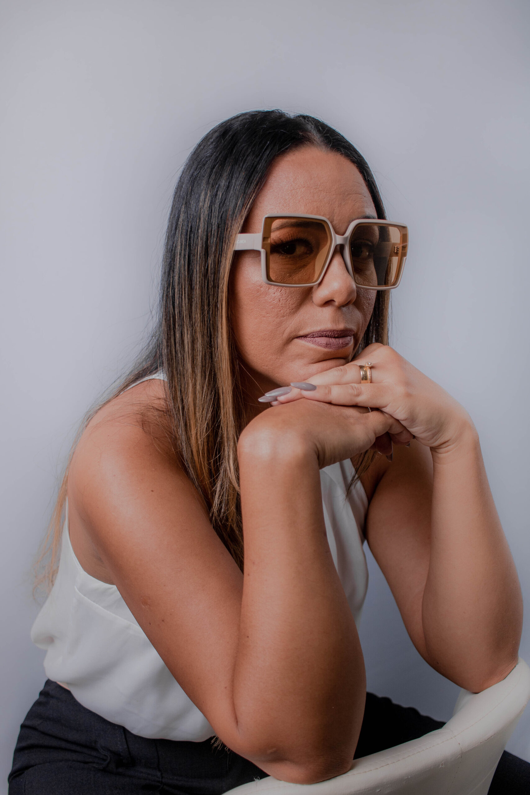 Óculos de sol quadrado Luna - BEGE - Image 2