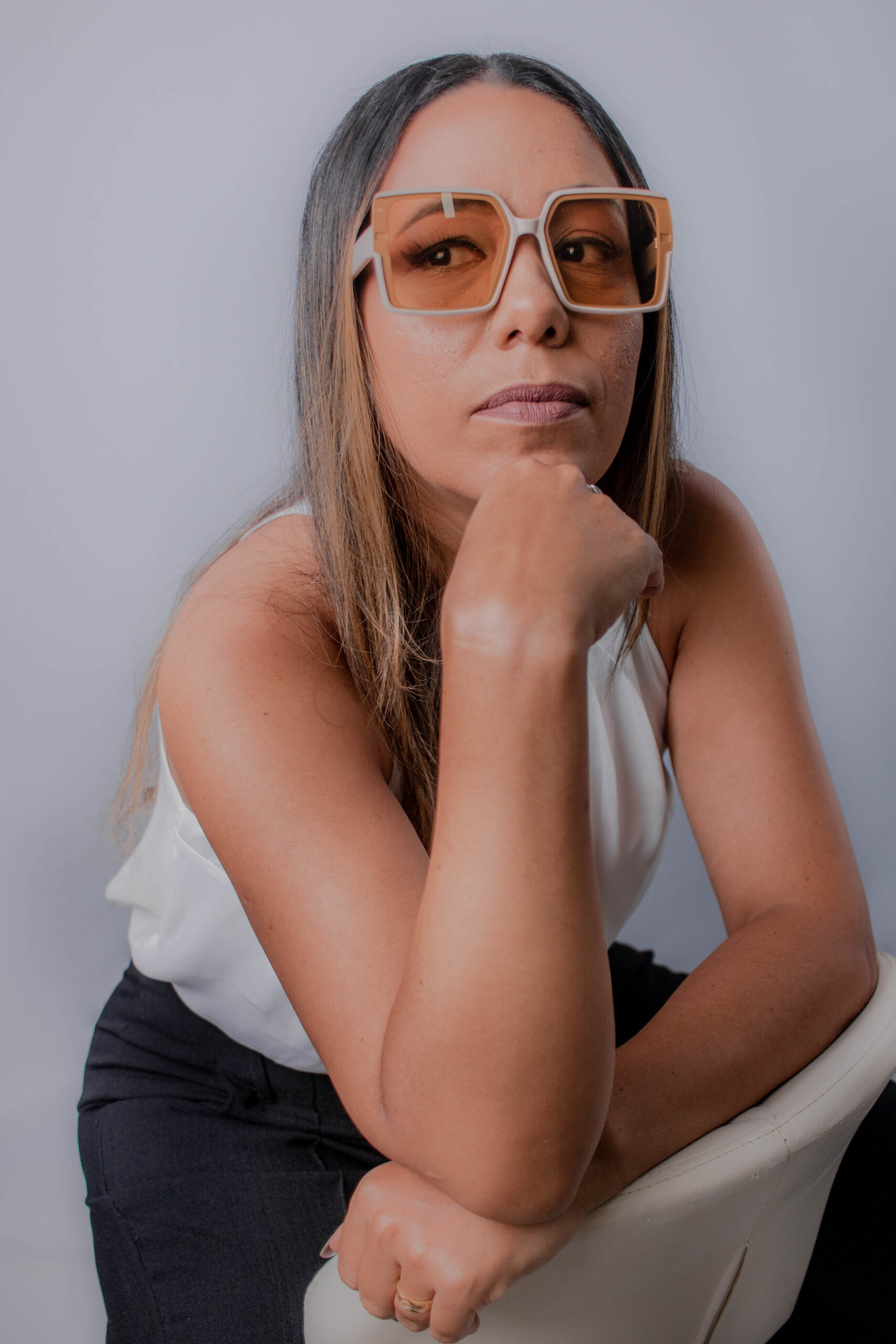 Óculos de sol quadrado Luna - BEGE