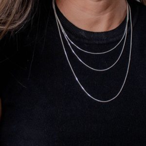 Gargantilha venesiana prata da lei 45cm