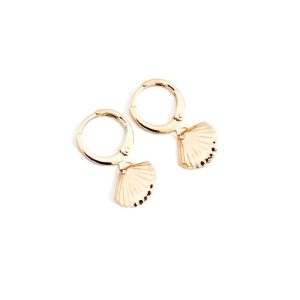 Argolinha Click Concha Banhada a Ouro 18k